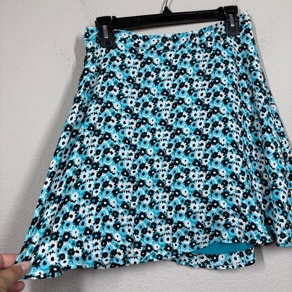 MICHAEL Michael Kors Womens 4 Silk A Line Skirt Blue Floral Flowy - Picture 3 of 7